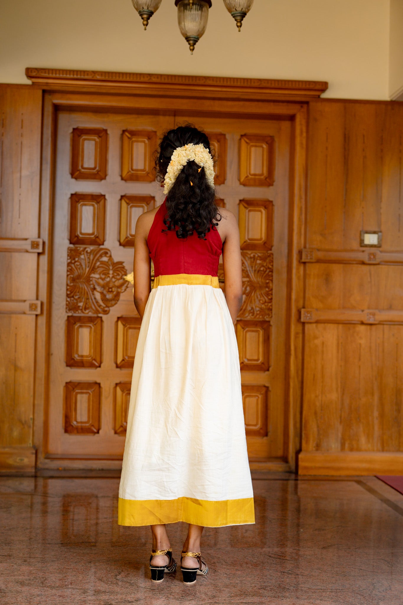 Maroon Elegance Pattu