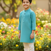 Azure Blue Kurta - Kids
