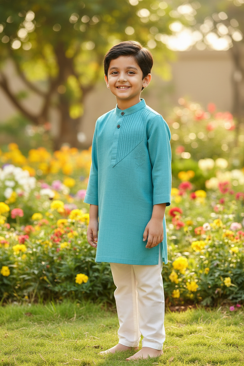 Azure Blue Kurta - Kids