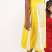 The Yellow Golden Blossom Frock in movement