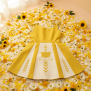 Yellow Golden Blossom Frock - Another Angle